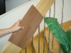 Treppe und Treppenholzfarbe